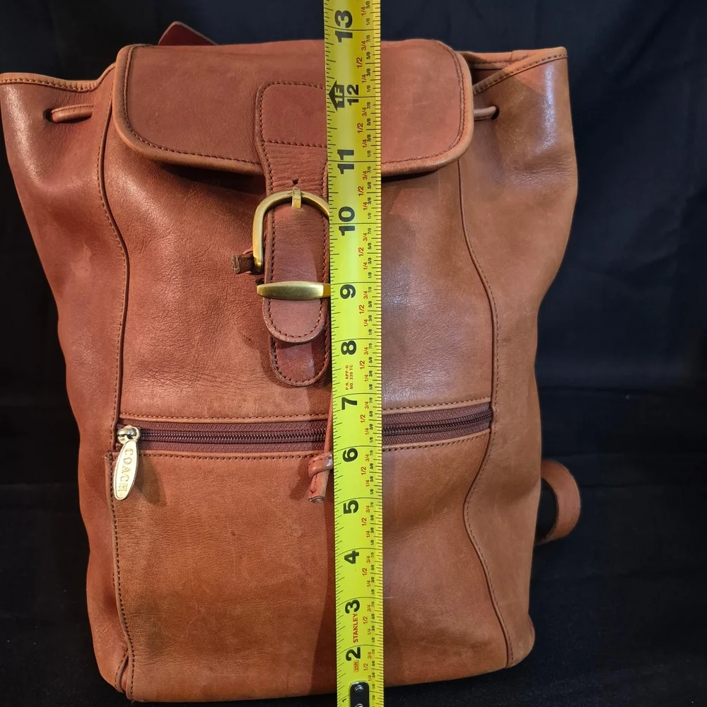 Coach Vintage Backpack Tan Soft Leather  Rucksack Old Coach Vintage Very Nice. - Picture 12 of 12